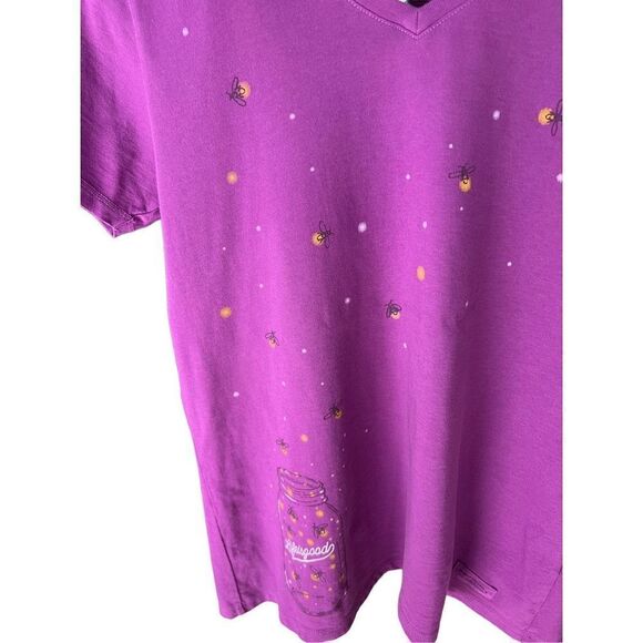 Life Is Good Women’s T-shirt Pink Lightning Bugs - Picture 10 of 11
